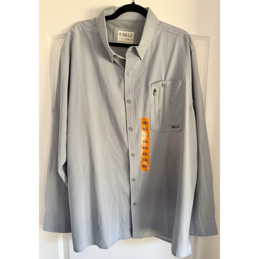NWT Gillz size 2XL Gray Long Sleeve outdoor Fishing Shirt men's